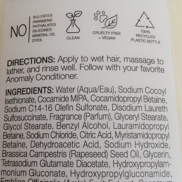 Anomaly Hydrating Shampoo Rice Water Amla Oil 11 fl oz 325ml - Picture 10 of 11